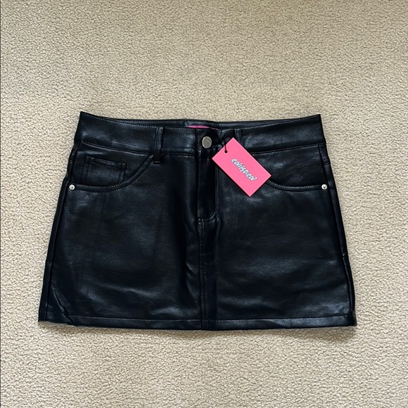 Edikted Dresses & Skirts - NWT | Edikted | Black Leather Mini Skirt